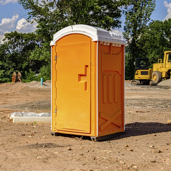 how often are the portable restrooms cleaned and serviced during a rental period in Desoto Lakes FL